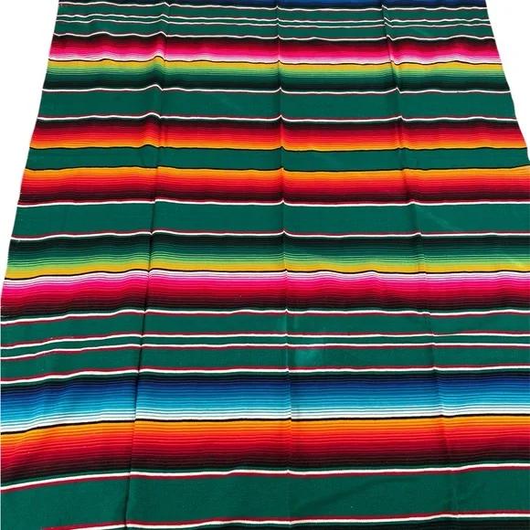 Vibrant Multicolor Striped Serape Throw Blanket - Picture 3 of 4